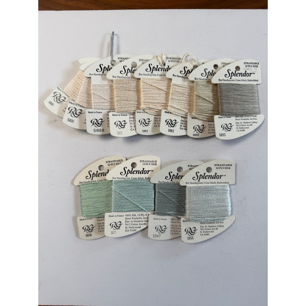 Rainbow Gallery Splendor Silk Embroidery Thread Lot of 12 Cream Neutral Partial